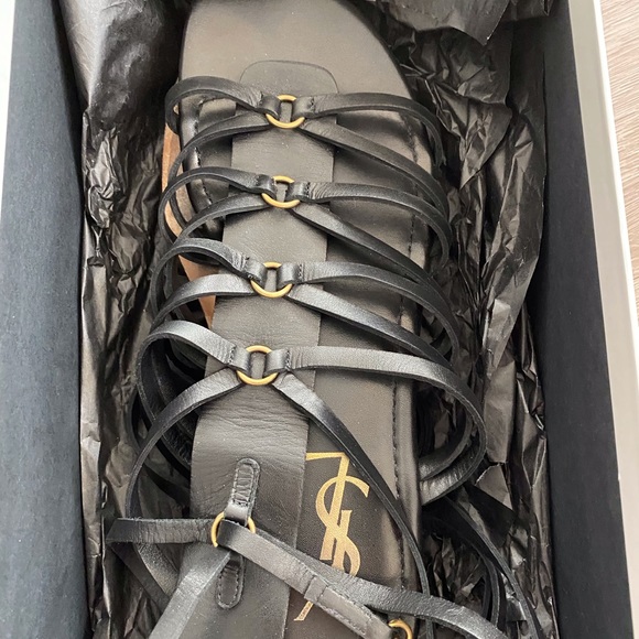Yves Saint Laurent black strappy sandal size 37.5 - Picture 4 of 15